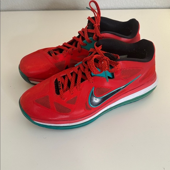 Nike Men\'s LeBron 9 Red Black Teal Lace Up Low Top Basketball Sneakers Size 11.5 main image 5